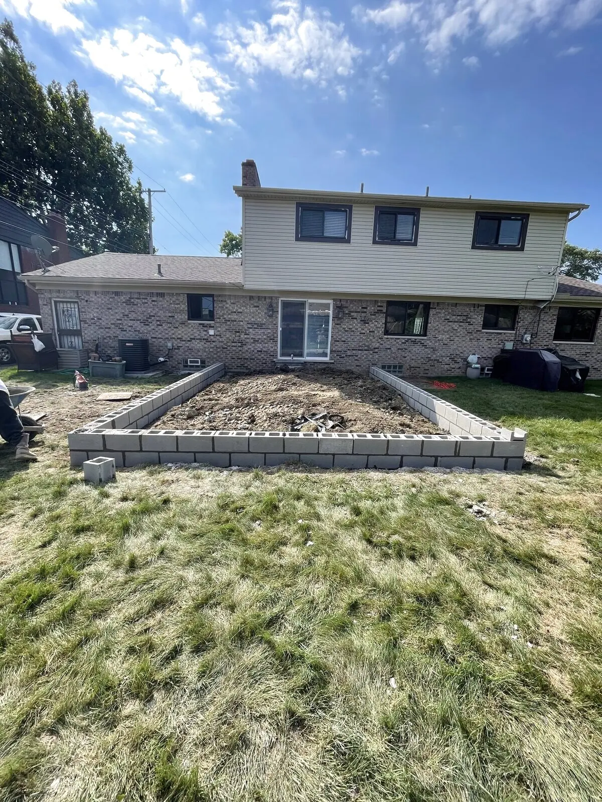 Foundation work for the Southfield addition