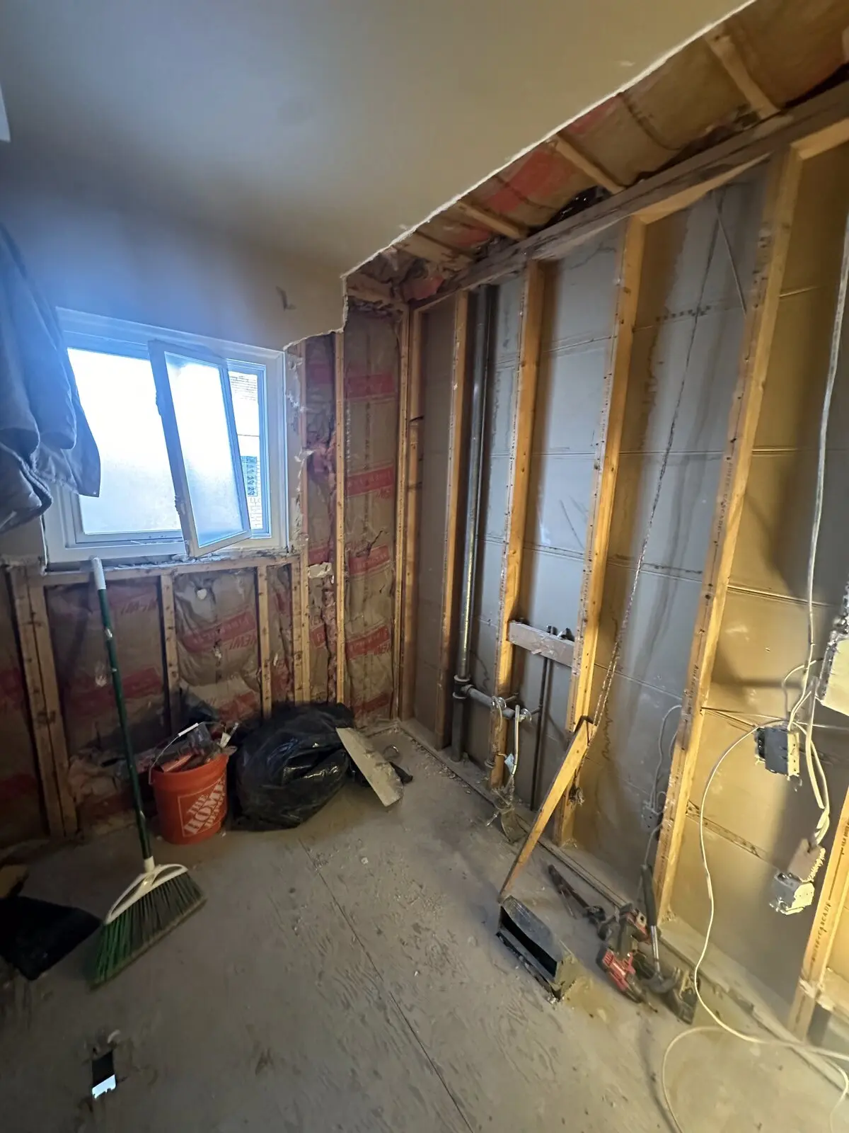 Bathroom before renovation demo phase