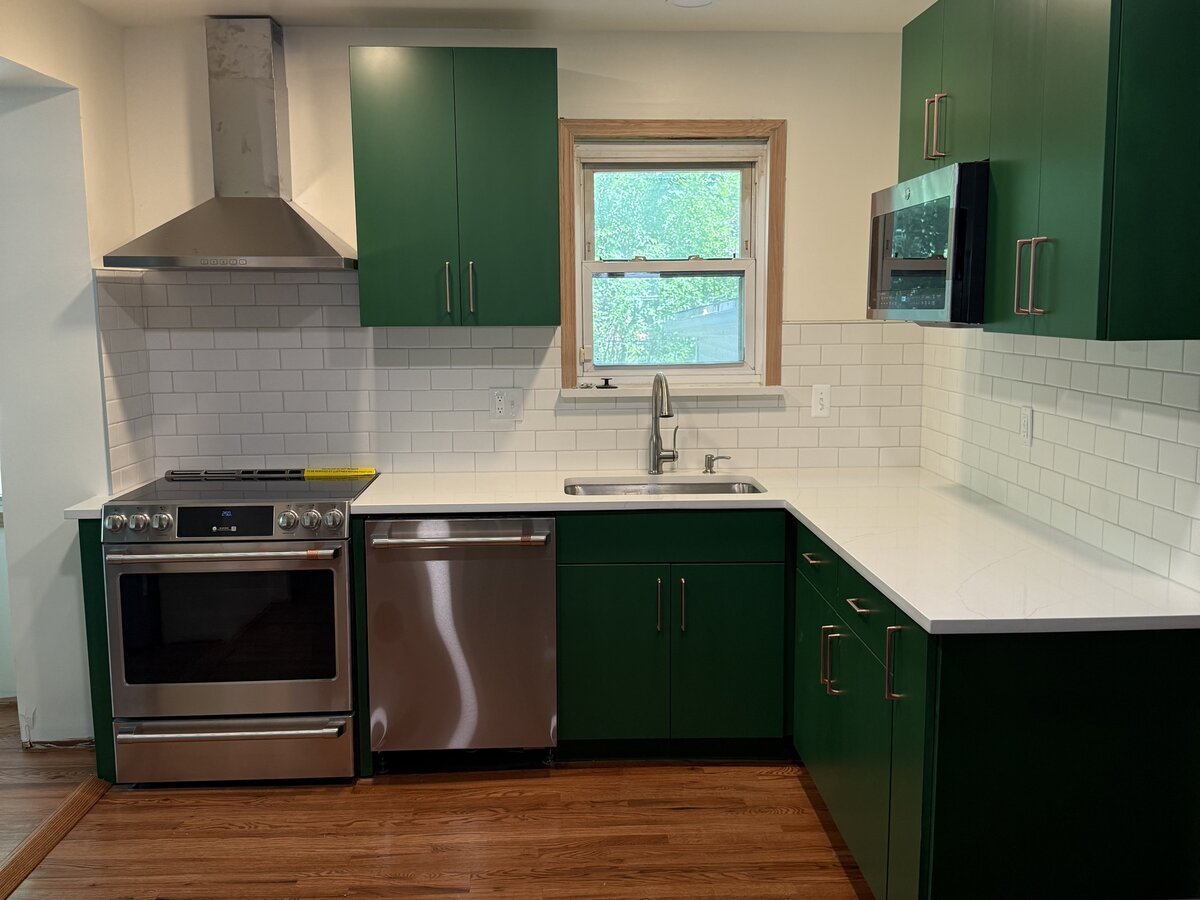 Finished kitchen and living space renovation